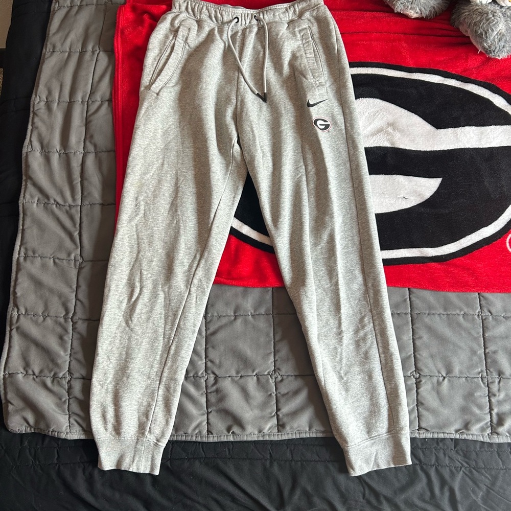 Nike Light Gray Joggers with Logo